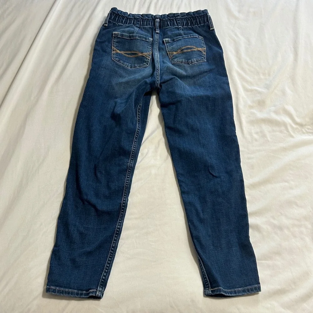 Abercrombie Kids High Rise‎ Mini Mom Jean Distressed Blue Denim Size 13/14